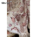 Pink Coat with Sequins Flower Embroidery Nail Beads Furry Fur Jacket Women's Outear Clothing Winter High-end Cotton-padded Coat