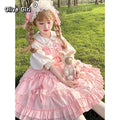 Olivegirl Harajuku Lolita Gothic Halter Dresses JSK Sexy Off Shoulder Long Sleeve Vestidos Mujer 2026 Slim Waist Bow Dress