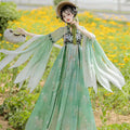Pink Gradient Hanfu Dress | Embroidered Chinese Cosplay Costume | Halloween & Party