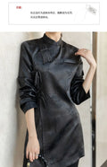 Black Qipao Dress Cheongsam Chi-pao Improves Women's Clothing Chinese Traditional Dress Embroidery Jacquard Spring and Autumn