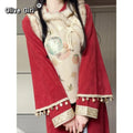 Embroidered Vest Qipao Dress Cheongsams Two-piece Set Red New Year Autumn Winter 2025 High-end Elegant Waist Cinching Dress