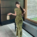 Olivegirl Sexy Dress Cheongsam Qipao Chinese Style Dark Purple Velvet Embroidered Improved Dress for Women Summer 2026