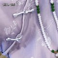 Qipao Top Green Tie Dye Lace Shirt Women's Summer Cheongsams Diagonal V-neck Short Sleeved Shirt Mesh Top Women Clothes