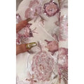 Pink Coat with Sequins Flower Embroidery Nail Beads Furry Fur Jacket Women's Outear Clothing Winter High-end Cotton-padded Coat