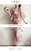 Olivegirl Hanfu Women's Song Style Short Shirt Flower Bud Pants Skirt Shorts Set Daily Summer Style