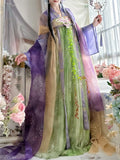 Olivegirl Hanfu Dress Tang Style Embroidery Flowered Fairy Goddess Cosplay Daily Spring Summer Travel Live Party Birthday