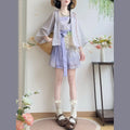 Olivegirl Hanfu Women's Outfits Daily Versatile Short Sleeved Shirt Flower Bud Pants Shorts Summer 2026 Cosplay Women's Clothing