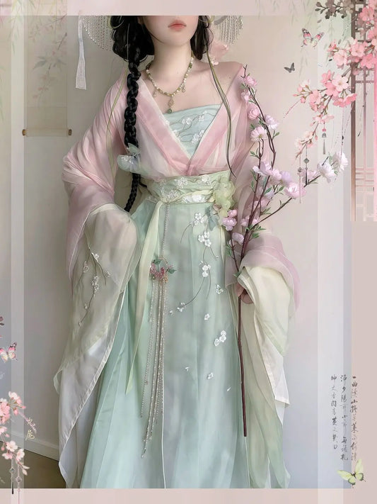 Olivegirl Original Hanfu Dress Women's Clothing Embroidered Flower High End Ancient Chinese Traditional Spring Summer Cosplay