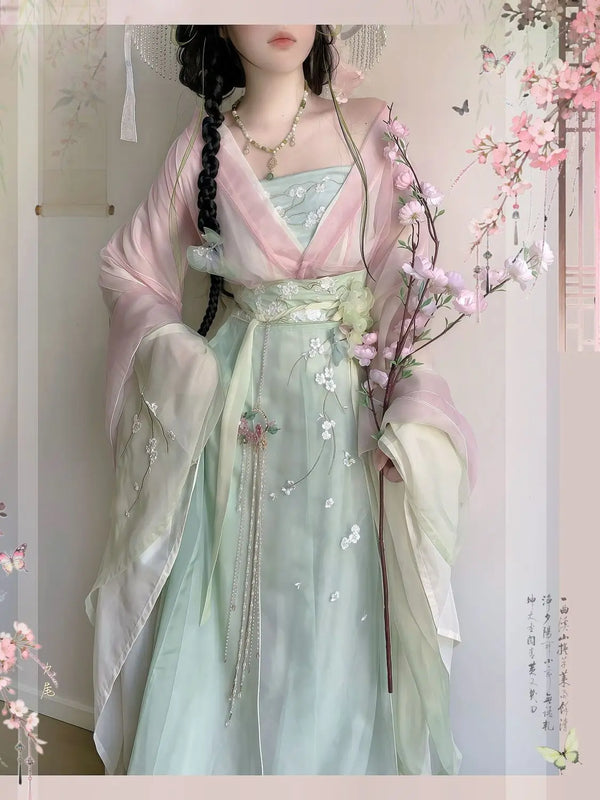 Olivegirl Original Hanfu Dress Women's Clothing Embroidered Flower High End Ancient Chinese Traditional Spring Summer Cosplay