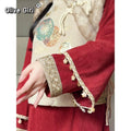 Embroidered Vest Qipao Dress Cheongsams Two-piece Set Red New Year Autumn Winter 2025 High-end Elegant Waist Cinching Dress