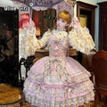 Girls Birthday Lolita Dress 2026 Spring Summer Women's Tube Top Bowknot Slim Pettiskirt Short Mini Party Dress Cosplay Costumes