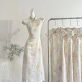 Olivegirl 2026 Chinese Dress Satin Floral Qipao Women's Spring and Summer New Style Slim Fit Temperament Super Fairy Dress