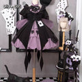 Women Sweet Dress Japanese Lolita Style Contrast Color Robe Femme High Waist Cute Bow Summer Dresses 2026 Vestidos De Mujer
