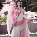 Olivegirl Flower God Hanfu Dress Tang Style Chest Length Butterfly Sleeve Heavy Embroidery Spring Summer Set Cosplay