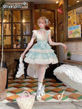 Sky Blue Lolita Dress Ballet Style Girl Birthday Date Party Cake Dress Bow Lolita Dress Lolita Girl Clothing
