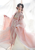 Pink Hanfu Dress | Flower Embroidery Fairy Cosplay | Chinese Dance Costume for Women
