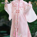 Girls Hanfu Dress | Horse Face Skirt & Cloud Shoulder | Chinese Princess Costume for Kids