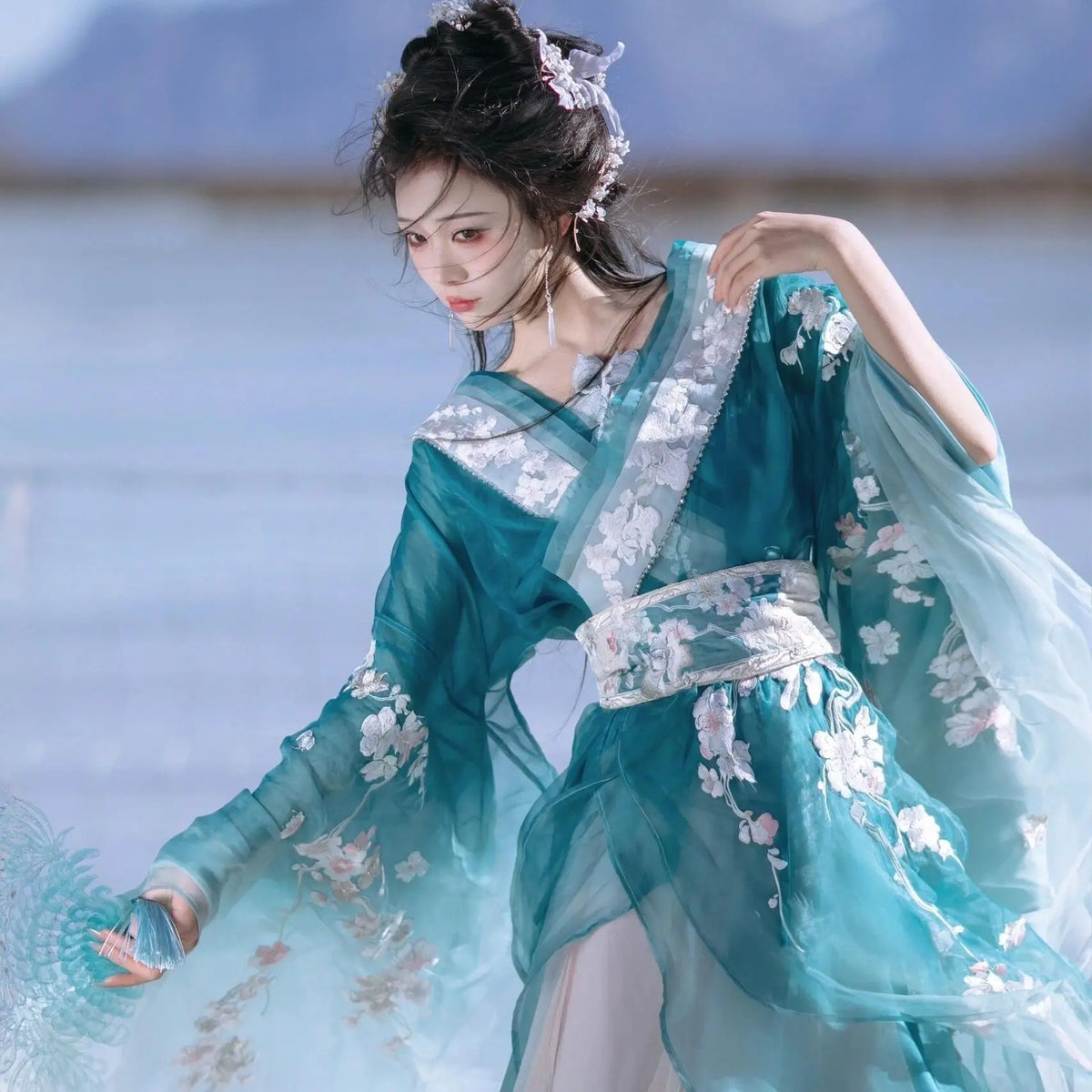 Olivegirl High-end Flower God Hanfu Dress Embroidered Waist Length Skirt Hanfu Women's Clothing Cosplay