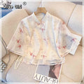 Olivegirl 2026 Chinese Style Buckle Top Gradient Pink Fairy Skirt Summer Immortal Style Improved Cheongsam Shirt Women's Top