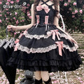 Olivegirl Harajuku Lolita Gothic Halter Dresses JSK Sexy Off Shoulder Long Sleeve Vestidos Mujer 2026 Slim Waist Bow Dress