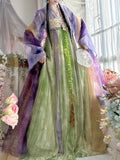 Olivegirl Hanfu Dress Tang Style Embroidery Flowered Fairy Goddess Cosplay Daily Spring Summer Travel Live Party Birthday