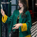 Jacquard Short Jacket Coat Women's Top 2026 Spring and Autumn Vintage Chinese Style Buttoned Cardigan Top Blouse