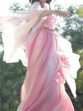 Olivegirl High-end Hanfu Pink Dress Embroidered Flowers Flowing Waist-Length Dresses Modified Fairy Tale Hanfu Women Cosplay