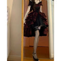 French Lolita Dress Black and Red Jacquard Wave Dress Lolita Luxury Fluffy Princess Dress Women Cosplay Costumes Collection 2026