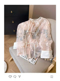 Exquisite Elegant Shirt Embroidered Tassel Buckle Women's Clothing 2025 Summer High-end Temperament Thin Cardigan Top Jacket