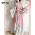 Olivegirl Tang Style Hanfu Dresses Embroidered Fairy Paired Cardigan Daily Fairy Style Tang Style Spring Summer Collection