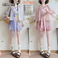 Olivegirl Hanfu Women's Outfits Daily Versatile Short Sleeved Shirt Flower Bud Pants Shorts Summer 2026 Cosplay Women's Clothing