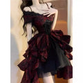 French Lolita Dress Black and Red Jacquard Wave Dress Lolita Luxury Fluffy Princess Dress Women Cosplay Costumes Collection 2026