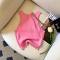 Olivegirl Tanks Camis Sweet and Cute Round-neck Halter Top for Girls Pink Green Summer Top for Young Girls Women's Clothing