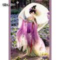 Olivegirl Hanfu Dress Set High End Cosplay Big Sleeve Original Fairy Hanfu Purple Green Embroidered Flower Slimming Set