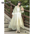 Olivegirl 2026 Chinese Embroidered Flower Shirt Exquisite Strap Irregular Short Skirt Song Dynasty Hanfu Summer Women's Clothing