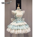 Sky Blue Lolita Dress Ballet Style Girl Birthday Date Party Cake Dress Bow Lolita Dress Lolita Girl Clothing