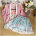 Olivegirl Hanfu Dress Embroidered Strap Skirt Short Sleeve Puff Skirt Lace Flower Chinese Sweet Women's Clothing Cosplay