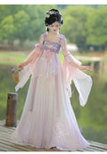 Olivegirl Hanfu Dress Women Chinese Ancient Traditional Hanfu Carnival Cosplay Costume Summer Hanfu Pink Purple Greren Dres
