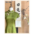 Chinese Dress Qipao Green Improved Cheongsam Summer Down Big Sleeves High End Long Dress Traditional Chinese Clothing