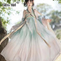 Olivegirl Traditional Chinese Hanfu Dress with Mandarin Collar Embroidery Tang Style Casual Cosplay Spring and Summer