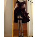 French Lolita Dress Black and Red Jacquard Wave Dress Lolita Luxury Fluffy Princess Dress Women Cosplay Costumes Collection 2026