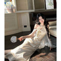 Olivegirl 2026 Summer Women's Dress Elegant Phantom Sheer Wrap Jacquard Qipao Cheongsams Open-Back Cutout Embroidered Shawl Set