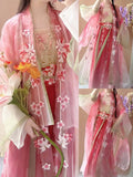 Olivegirl Hanfu Dress Traditional Chinese Clothing Women's Clothing Spring Print Gradient Embroidery Fairy Cosplay