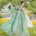 Pink Gradient Hanfu Dress | Embroidered Chinese Cosplay Costume | Halloween & Party