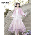Olivegirl 2026 Chinese Embroidered Flower Shirt Exquisite Strap Irregular Short Skirt Song Dynasty Hanfu Summer Women's Clothing