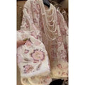 Pink Coat with Sequins Flower Embroidery Nail Beads Furry Fur Jacket Women's Outear Clothing Winter High-end Cotton-padded Coat