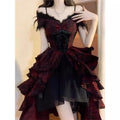 French Lolita Dress Black and Red Jacquard Wave Dress Lolita Luxury Fluffy Princess Dress Women Cosplay Costumes Collection 2026