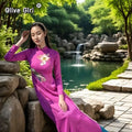 Olivegirl Aodai Vietnamese Traditionally Dress Long Qipao Two-piece Wide-leg Pants Cheongsam Aodai Dress Women's Clothing