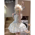 Olivegirl Summer Lolita Dresses Design Bow Sweet Date Dress Princess Loli Strap Fishbone Dress