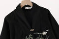 Embroidered Bamboo Rabbit Coat Shirt Spring Autumn 2025 Retro Chinese Traditional Versatile Black Jacket Top Women's Clothing